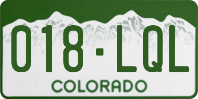 CO license plate 018LQL