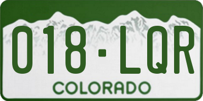 CO license plate 018LQR