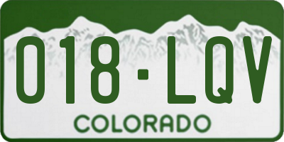 CO license plate 018LQV