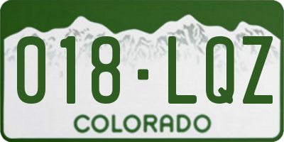 CO license plate 018LQZ