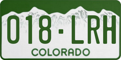 CO license plate 018LRH