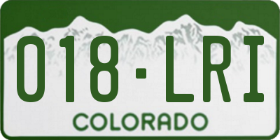 CO license plate 018LRI