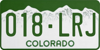 CO license plate 018LRJ