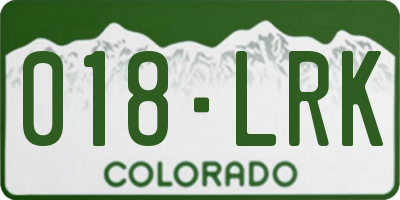 CO license plate 018LRK