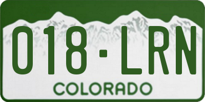 CO license plate 018LRN