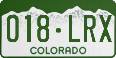 CO license plate 018LRX
