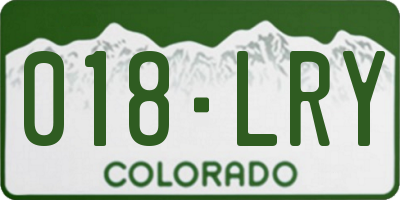 CO license plate 018LRY