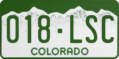 CO license plate 018LSC