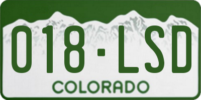 CO license plate 018LSD