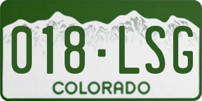 CO license plate 018LSG