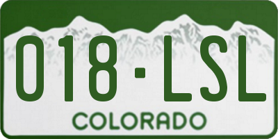 CO license plate 018LSL