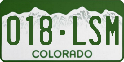 CO license plate 018LSM