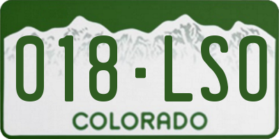 CO license plate 018LSO