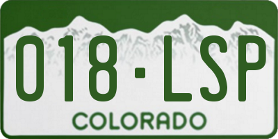 CO license plate 018LSP