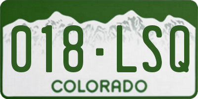 CO license plate 018LSQ