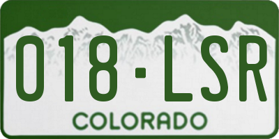 CO license plate 018LSR
