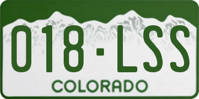 CO license plate 018LSS