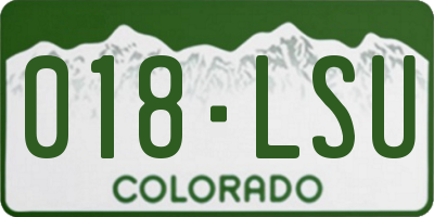 CO license plate 018LSU
