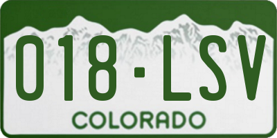 CO license plate 018LSV