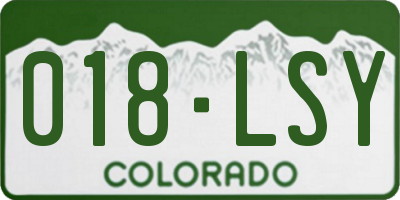 CO license plate 018LSY