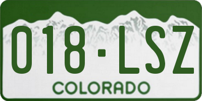 CO license plate 018LSZ