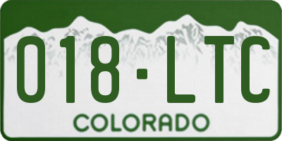 CO license plate 018LTC