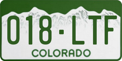 CO license plate 018LTF