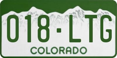 CO license plate 018LTG