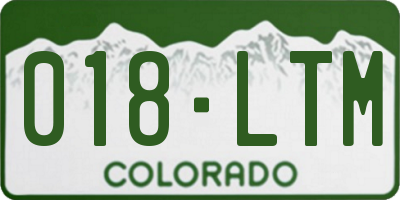 CO license plate 018LTM