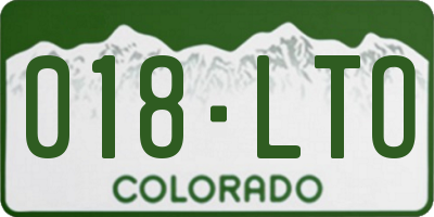 CO license plate 018LTO
