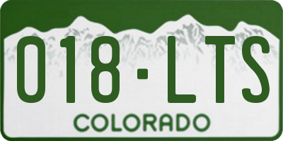 CO license plate 018LTS
