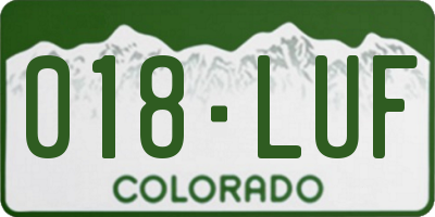 CO license plate 018LUF