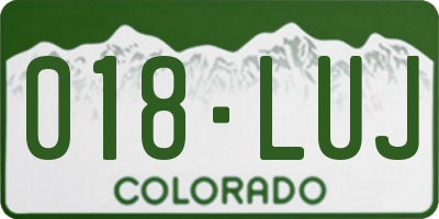 CO license plate 018LUJ