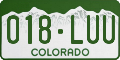CO license plate 018LUU