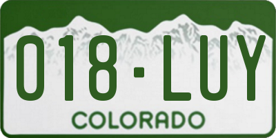 CO license plate 018LUY