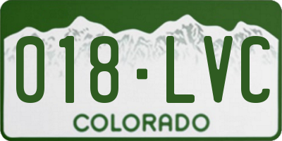 CO license plate 018LVC