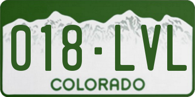CO license plate 018LVL