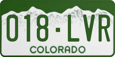CO license plate 018LVR
