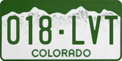 CO license plate 018LVT