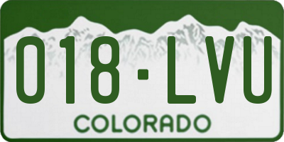 CO license plate 018LVU
