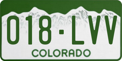 CO license plate 018LVV