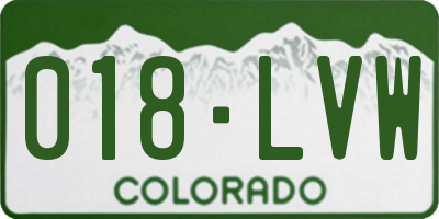 CO license plate 018LVW