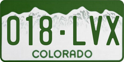 CO license plate 018LVX