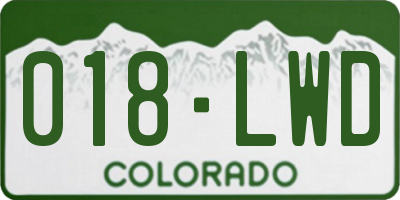 CO license plate 018LWD