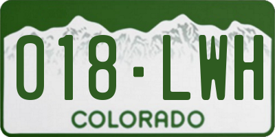 CO license plate 018LWH