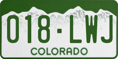 CO license plate 018LWJ