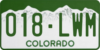 CO license plate 018LWM