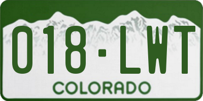 CO license plate 018LWT