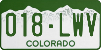 CO license plate 018LWV