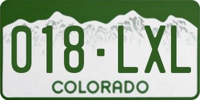 CO license plate 018LXL
